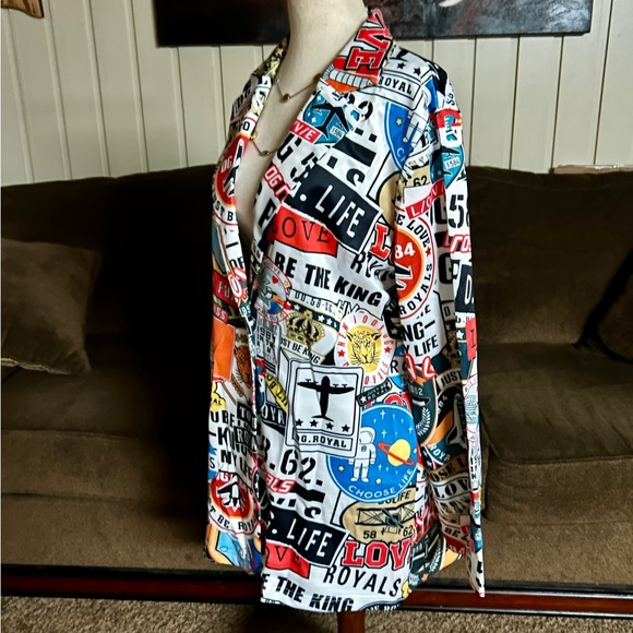 Charlie Charlie Charlotte • Large • Graffiti Travel Print • Multi-Colors Blazer - Picture 11 of 16